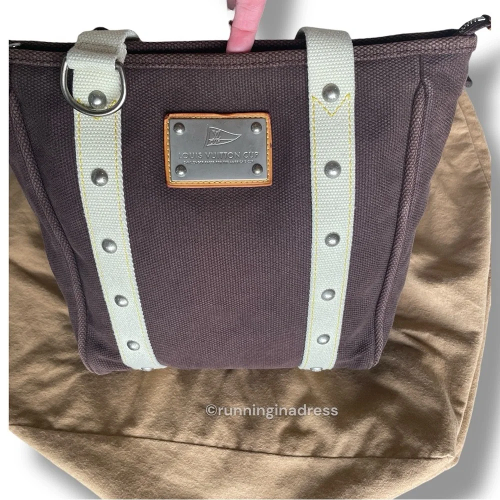 Louis Vuitton Limited Edition Antigua Cabas MM Tote Bag LV Cup In Brown